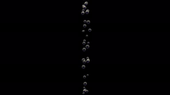 Transparent Bubbles Go Up Underwater Over Black Background alt
