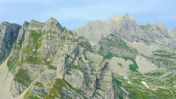 Aerial View on Bobotov Kuk and Other Mountains in the National Park Durmitor Montenegro