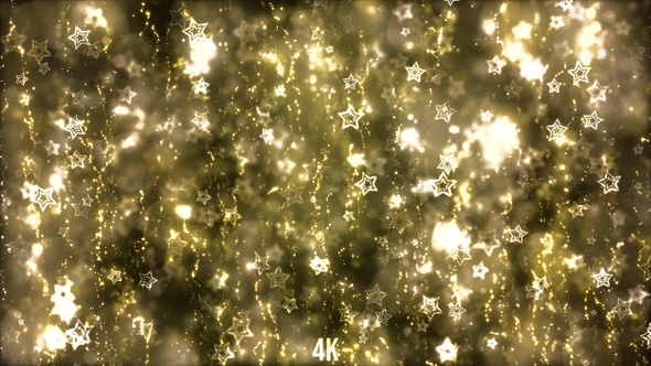 Gold Christmas Stars Background