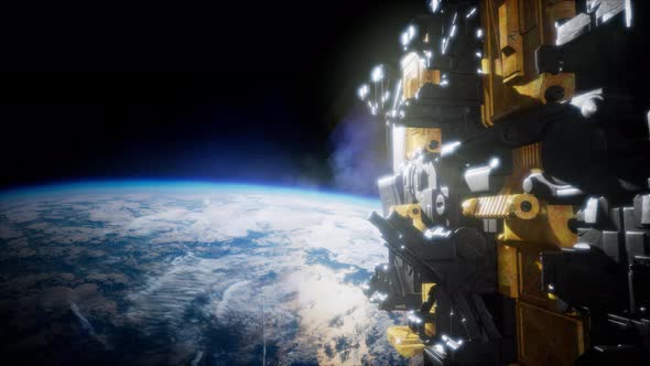 Spaceships in Space 3D Rendering alt