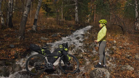 The Woman Travel on Mixed Terrain Cycle Touring with Bikepacking