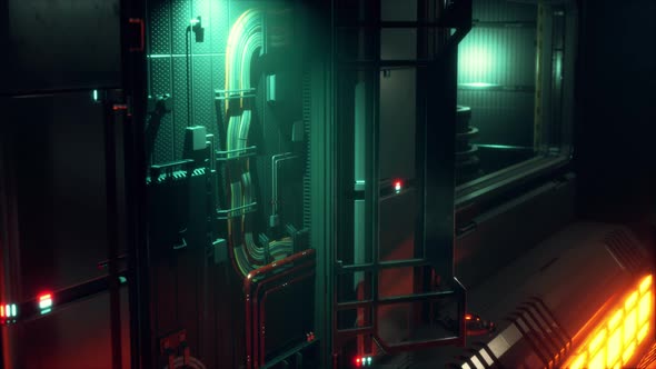 Realistic Futuristic Scifi Spaceship Corridor alt