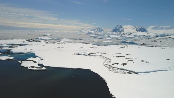Antarctica Ocean Open Water Coast Landscape Aerial