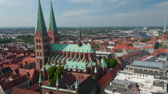 Aerial Shot of Historic City Centre