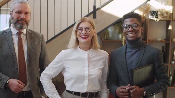 Portrait of Cheerful Multiethnic Business Team