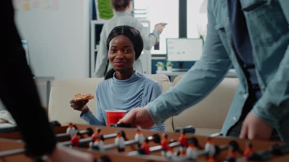 Portrait of African American Woman Drinking Beer From Cup