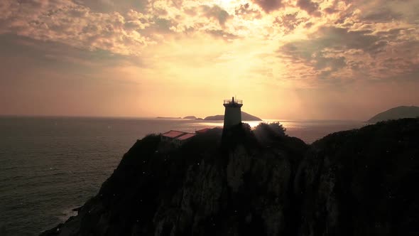 A Beautiful Square Lighthouse    Lighthouse Stock Video Footage (4)