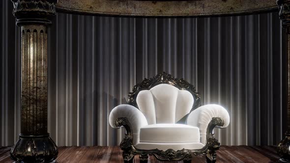 Luxurious Theater Curtain Stage with Chair alt