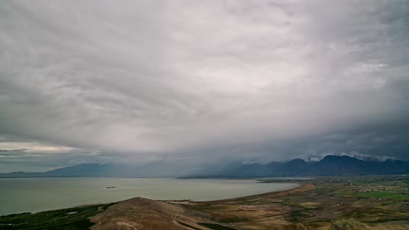 Time-lapse of clouds moving over Utah Lake