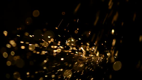 Sparks in ultra slow motion 1500fps on a reflective surface - SPARKS PHANTOM