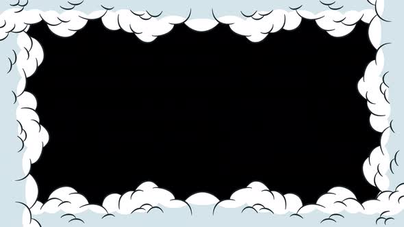 Cartoon Comic Cloud Frame in 4K alt