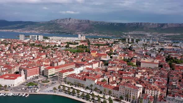 Aerial view over Split , Croatia.