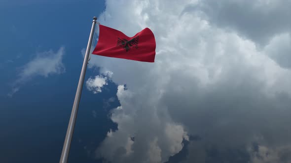 Albania Flag Waving - 4K