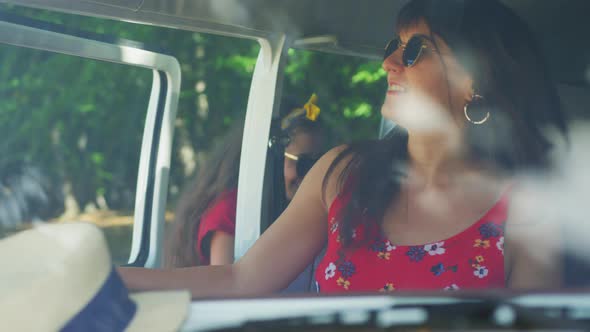 Passengers entering a van