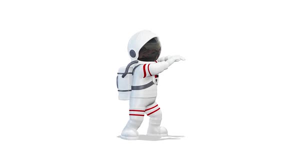 Space Dance From A Cosmonaut on White Background