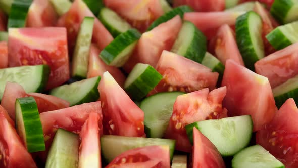 vegetables salad with tomatoes and cucumbers. healthy food lifestyle