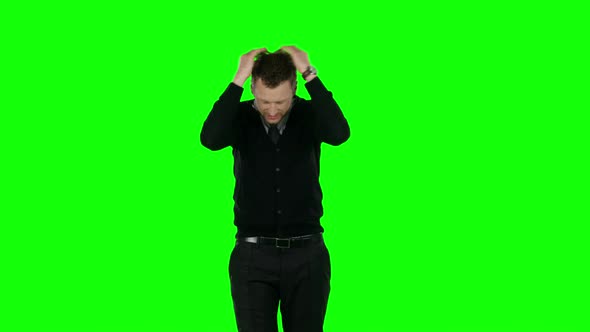 Irritable Businessman Green Screen