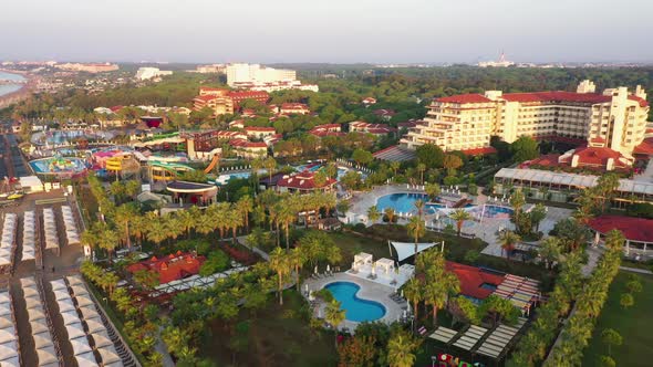 Luxury Resort Hotel with a Swimming Pools, Top View