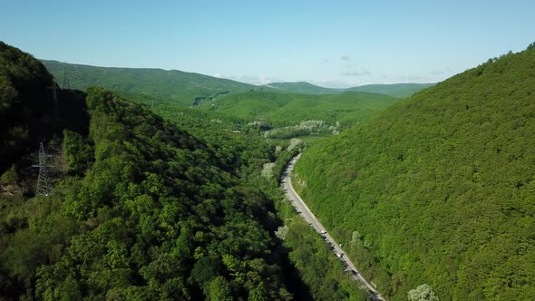 Mountain Winding Zig Zag Road