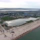 Aerial of Straight Black Sea Coast with Many Lakes, White Sand and Weeds - VideoHive Item for Sale