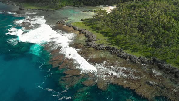 The Blue Lagoon from drone, Port Vila, Efate, Vanuatu