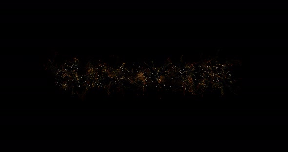 Abstract Lines From Particles Chaotic Movement Ignites an Explosion on a Black Background