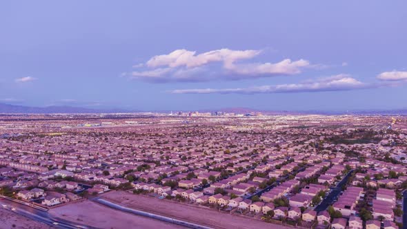 Las Vegas Cityscape at Sunset. Nevada, USA. Aerial View