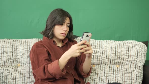 Woman Unhappy With Phone