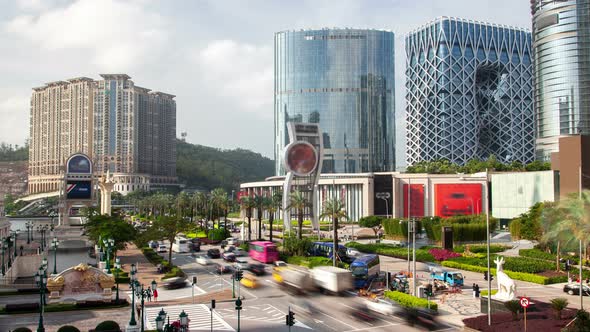 Cotai Macau Street Traffic Cityscape