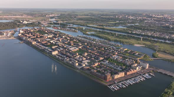 Amsterdam Ijburg Artificial Island Modern Residential Area Smart City Cityscape at Water Ijmeer