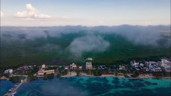 Hyperlapse over Mahahual, the most beautiful mexican caribbean beach