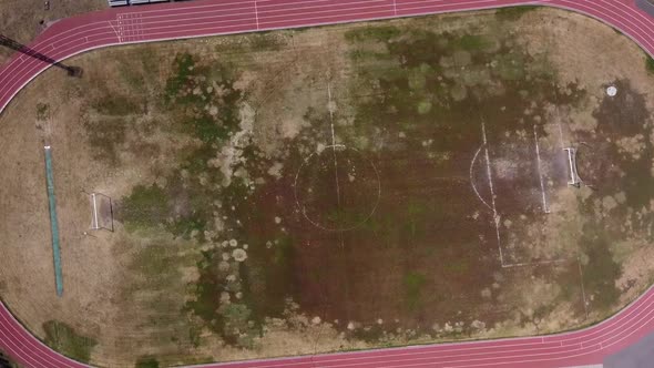 Top View of an Abandoned Football Field