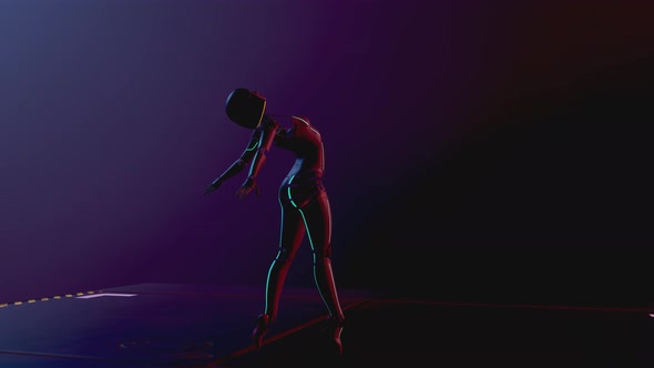 Beautiful Cyborg Girl Dancing Ballet  alt