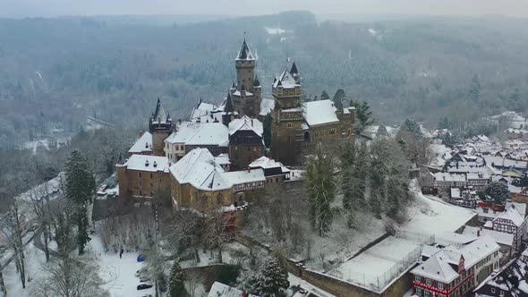 Braunfels Castle in winter, Hesse, Germany