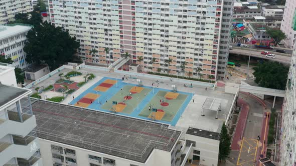 Top view of Hong Kong residential district, choi hung estate