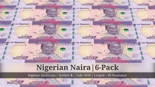 Nigerian Naira | Nigeria Currency - 6 Pack | 4K Resolution | Looped