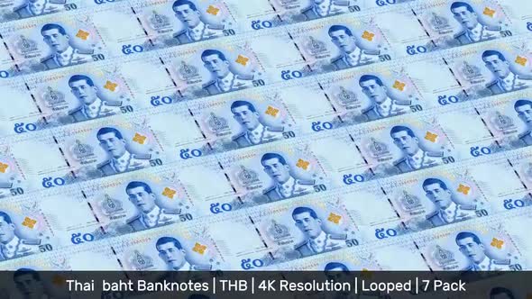 Thailand Banknotes Money / Thai  baht / Currency ฿ / THB/ | 7 Pack | - 4K