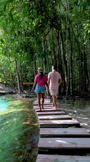 Emerald Lake and Blue Pool Krabi Thailand Mangrove Forest Popular for Kayaking in the River of Krabi