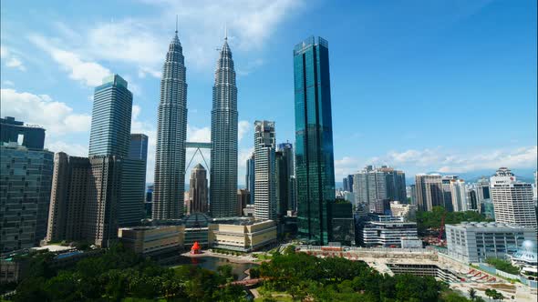 Petronas twin tower in the city at Malaysia