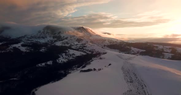 Avalanche on Tordrillo Snowy Mountain Peak / Psebai, Russia