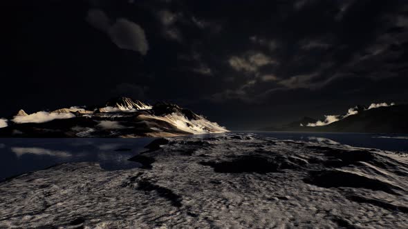 Dramatic Landscape in Antarctica with Storm Coming