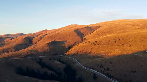 Alpine Road Aerial View In Autumn