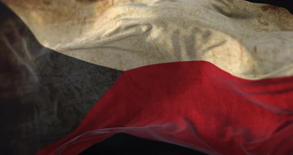 Old Czech Flag Waving