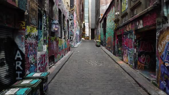 Melbourne's famous laneways, empty as coronavirus restrictions take hold in Australia, keeping touri