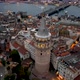 Aerial view of Galata Tower and Golden Horn. Istanbul Historical Landscape.  - VideoHive Item for Sale
