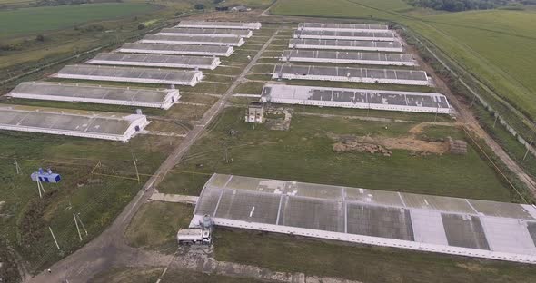 Aerial View of Industrial Poultry House