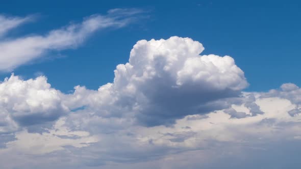 Developing Cumulonimbus Thunderstorm Cloud in Sky