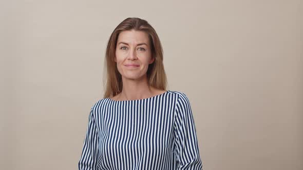 Woman in Striped Top