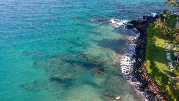 Kamaole II Beach over head drone footage.