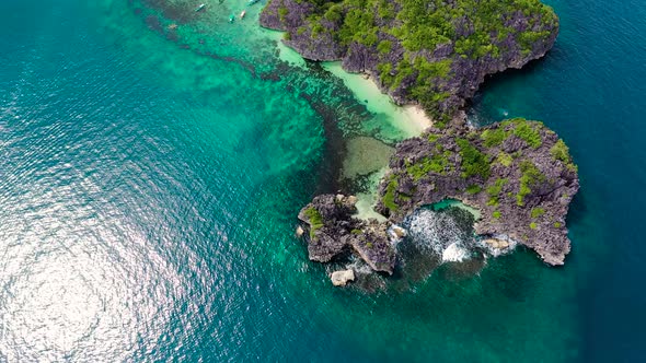 Rocky Island with a White Sandy Beach